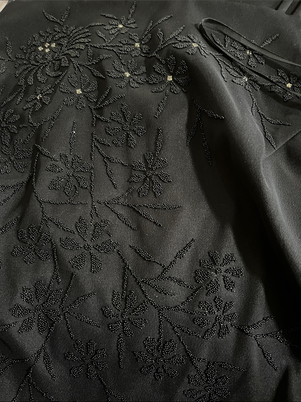 CDC Black Beaded Floral Midi Slip Dress - Picture 2 of 4